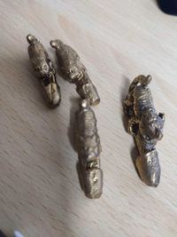 タイ 置物 トラ ミニチュア 金属製 お守り パワー まとめ 4個セット o5-1 1221 サムネイル 2