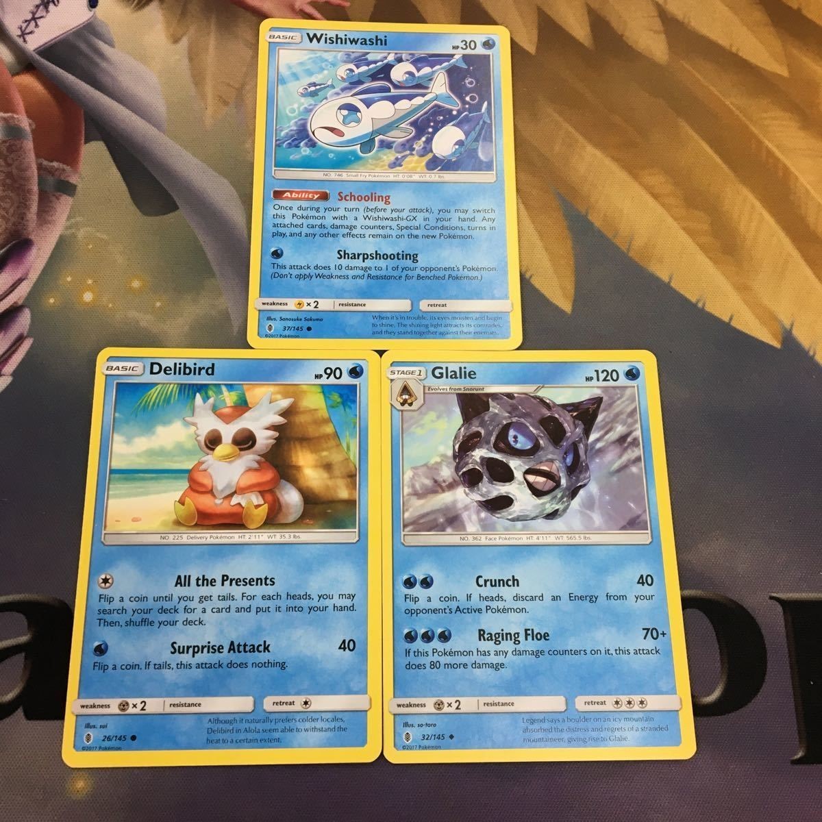 ポケモンカード 旧裏面 英語 海外版 3枚 ヨワシ デリバード オニゴーリ 18