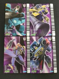 トランスフォーマー アニメイテッド ザ・シューティング ザ・チェイス カード Ver 4.0 まとめ D-004 D-007 D-009 D-015 ダージ スィンドル ブラックアラクニア サウンドウェーブ サムネイル 1