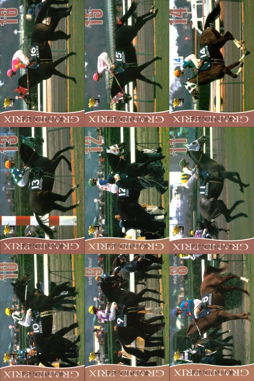 カード まとめ 競馬 サラブレッドカード 馬 エモシオン ビッグサンデー メジロドーベル キングヘイロー ユーセイトップラン セイウンスカイ メジロブライト サンライズフラッグ シルクジャスティス