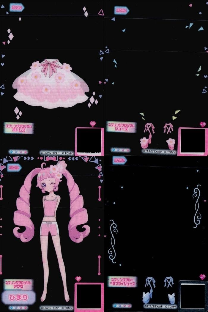 カード まとめ ひみつのアイプリ ミルフィーユ スプリングブロッサムボトムス スプリングブロッサムシューズ スプリングブロッサムアクセ ひまり パタフライブルーパタフライシューズ アイプリ クリア 着せ替え 美少女