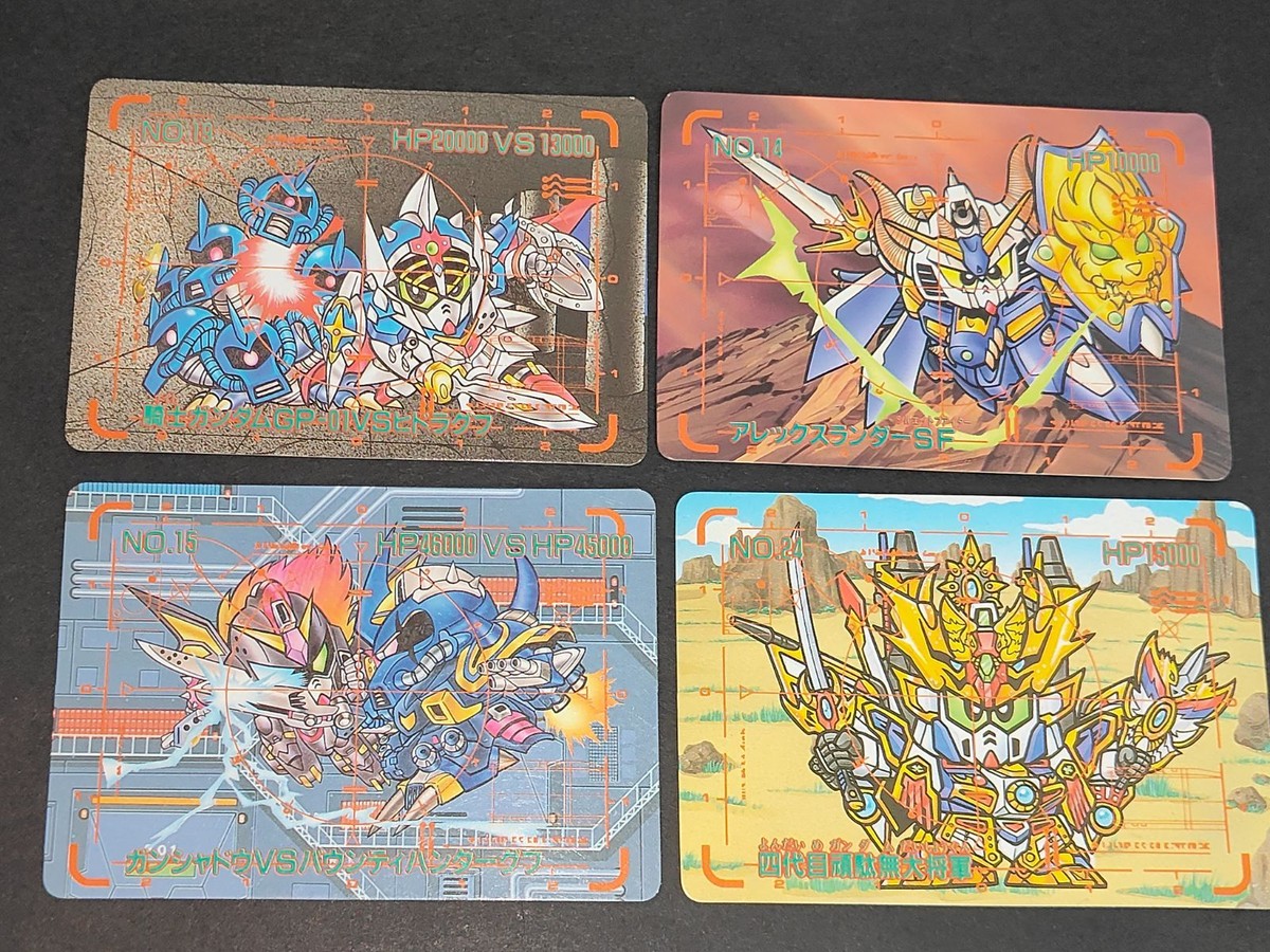 SDガンダム バンプレスト バンプレカード 14 19 15 24 騎士ガンダムgp01vsヒドラグフ アレックスランダーSF ガンシャドウ 四代目頑駄無代将軍