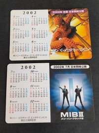 映画 カレンダー カード 2002 メンインブラック スパイダーマン スチュアート・リトル２ パニック・ルーム サムネイル 1