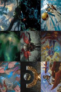 カード まとめ MTG アートカード バザールの交易魔道士 モックス・タンタライト 再建 謎の賢者 カスミナ 精神削りの刃 沼 海門の擁護者 リンヴァーラ 荒れ狂う騒音 森