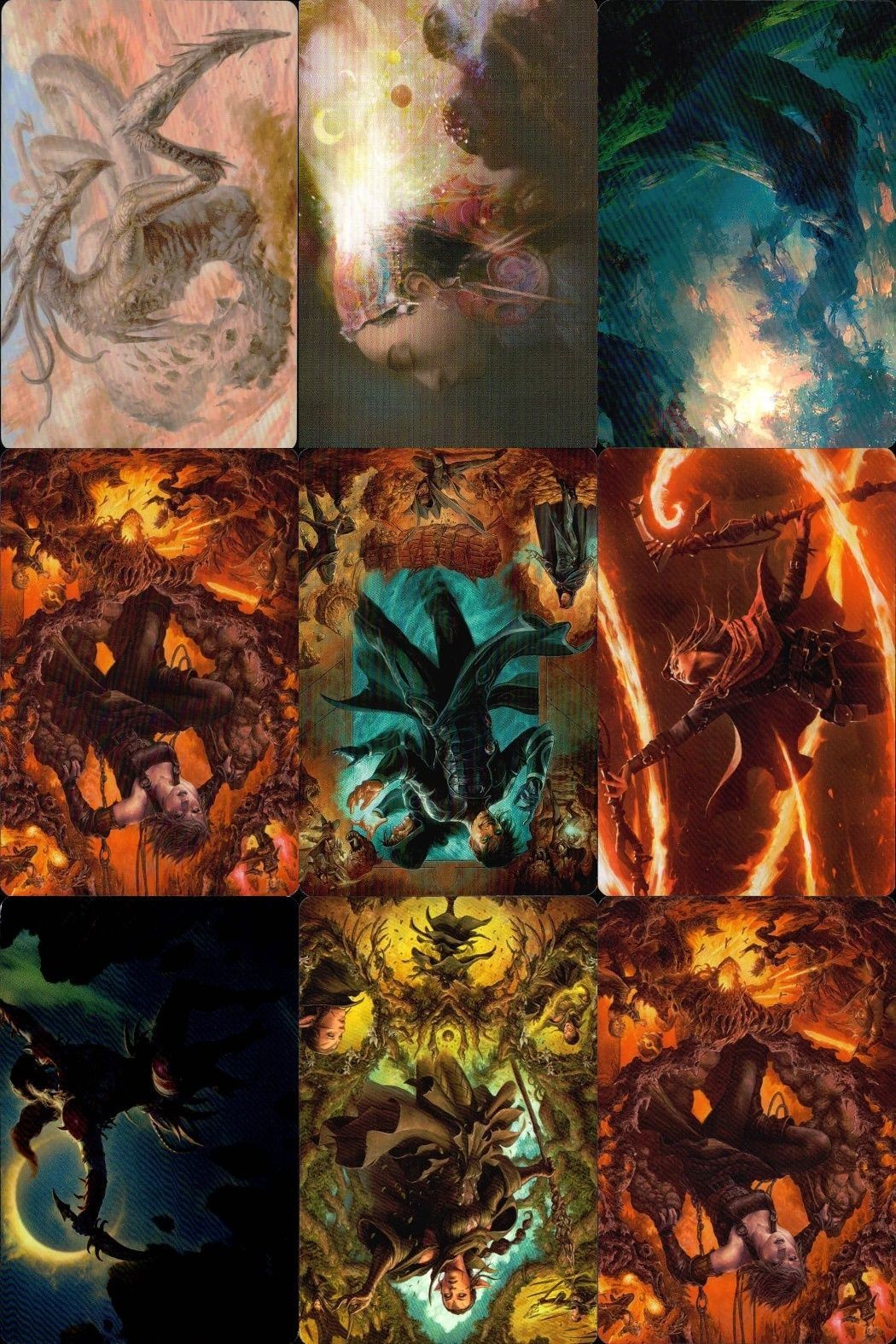 カード まとめ MTG アートカード 古代を継ぐ者 ナヒリ 影さす大枝のニッサ 夜闇のあさり屋 マグマの媒介者 鏡映魔道士 ジェイス 古代を継ぐ者 ナヒリ 森 常在夢境 持久スリヴァー