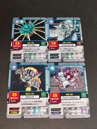 SDガンダム モビルパワーズ カード まとめ M-007 MA-08 ビグ・ザム M-004 AMX-002 ノイエ・ジール M-009 MSN-02 ジオング M-008 MS-09 ドム（トリプルドム）