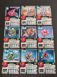 SDガンダム モビルパワーズ カード まとめ M-020 MS-06R-2 ジョニー・ライデン専用ザクII M-019 MS-15 ギャン M-018 RX-78-3 G-3ガンダム M-030 MS-06F ザクII＆ズゴックE