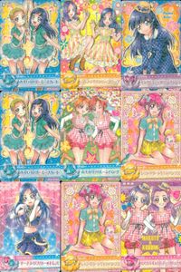 プリキュアデータカードダス まとめ みずいろドリーミースカート オレンジリボンハーフパンツ ギンガムチェックのカンカンぼう おでかけパンツ レモンツリーリボンパンプス マーチングドレス おでかけギンガムチェックトップス プリキュアオールスターズ