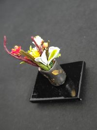 ミニチュア 生け花 差し花 花瓶 ハボタン 紅梅 梅 フィギュア 台座付 b3-1 サムネイル 5
