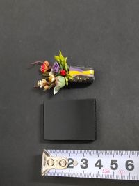 ミニチュア 生け花 差し花 花瓶 ハボタン 紅梅 梅 フィギュア 台座付 b3-1 サムネイル 6