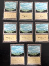 MTG Magic Japanese Plains Basic Land Old Frame 8pc Lot