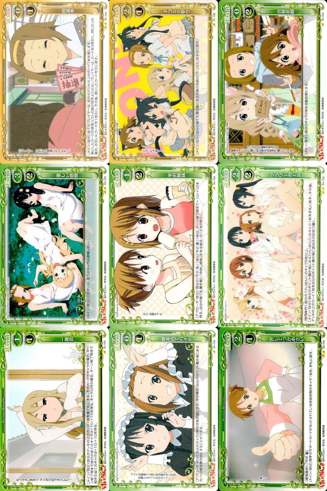 K-On Precious Memories Card Lot Trading Cards Anime