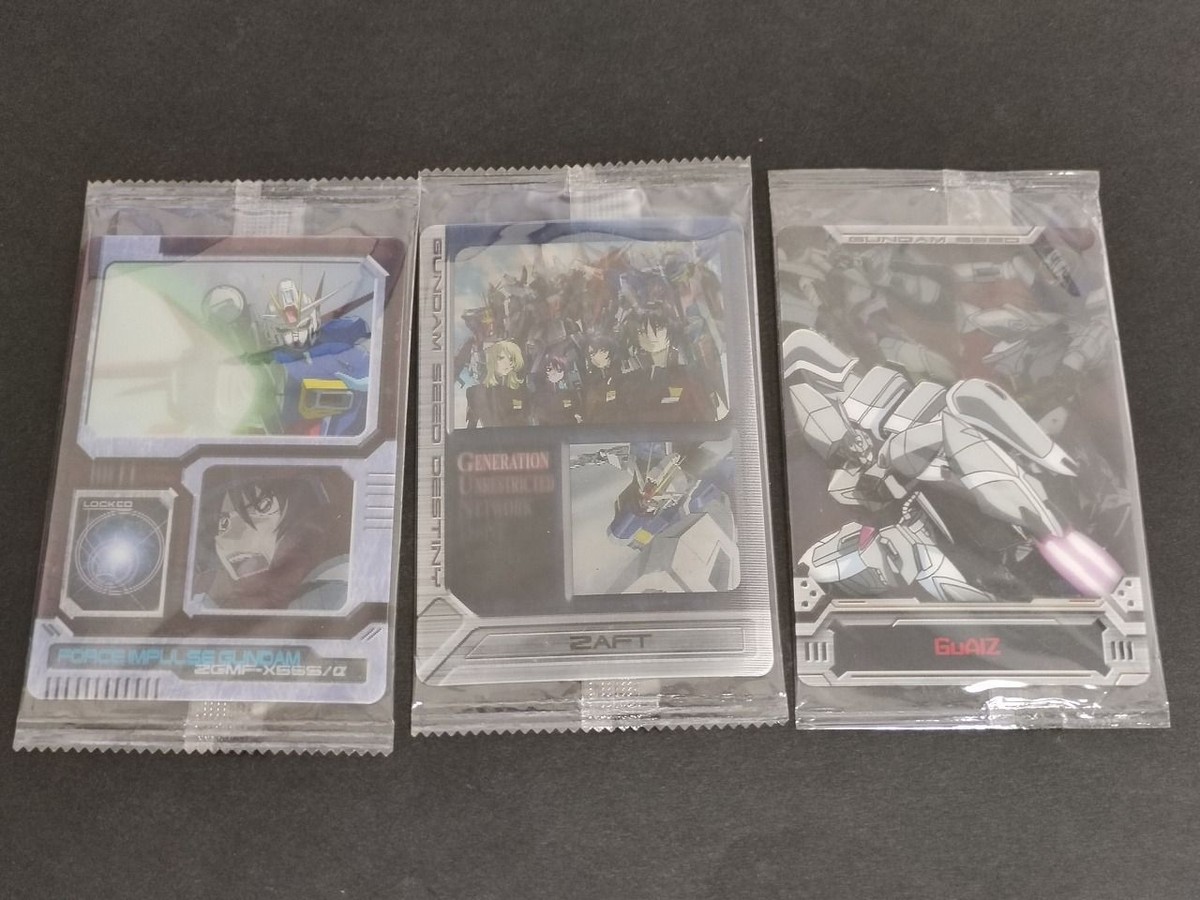 【未開封】ガンダムSEED DESTINY ウエハースカード 3枚 シン ゲイツ ZAFT シン・アスカ、ルナマリア・ホーク、レイ・ザ・バレル、タリア・グラディス、メイリン・ホーク