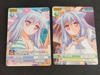 ヴィクトリースパーク 迷い猫オーバーラン！ 霧谷希 2枚セット 海辺の希 見つめる希 水着 エプロン姿 VS ブシロード TCG 矢吹健太朗 富士見書房 猫耳キャラ 希少 レアカード 美少女カード