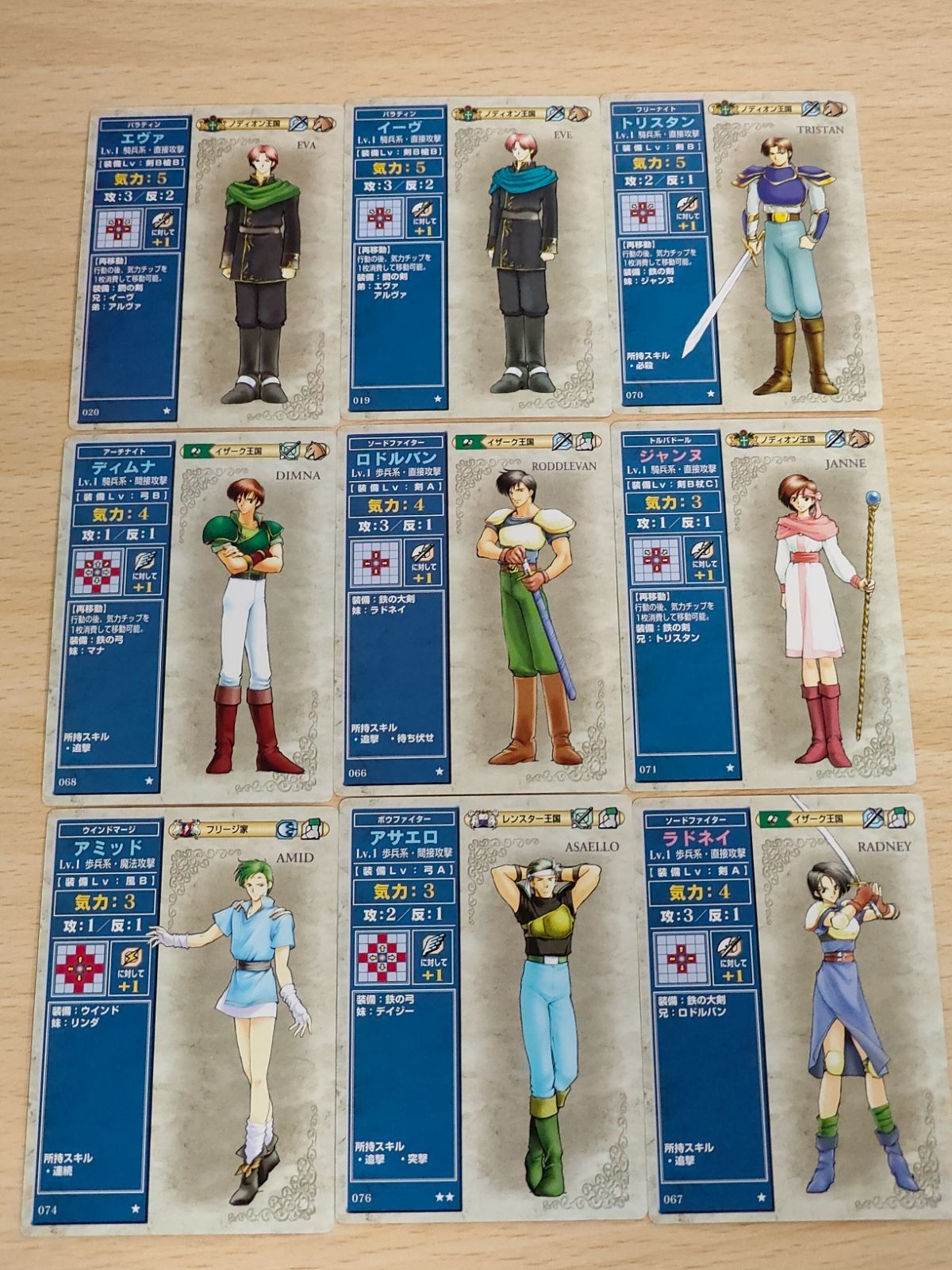 ファイアーエムブレム カード NTT 出版 まとめ トラキア776 聖戦の系譜 エヴァ イーヴ トリスタン ディムナ ロドルバン ジャンヌ アミッド アサエロ ラドネイ