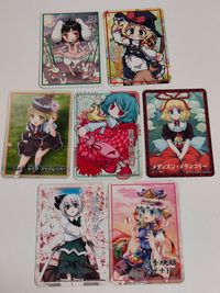 【非売品/希少】東方Project 東方彩記 スペシャルスペルカード 7枚セット White Canvas特典 霧雨魔理沙 魂魄妖夢 四季映姫・ヤマザナドゥ 風見幽香 メディスン・メランコリー 因幡てゐ ルナサ イラストカード トレカ まとめ売り サムネイル 1