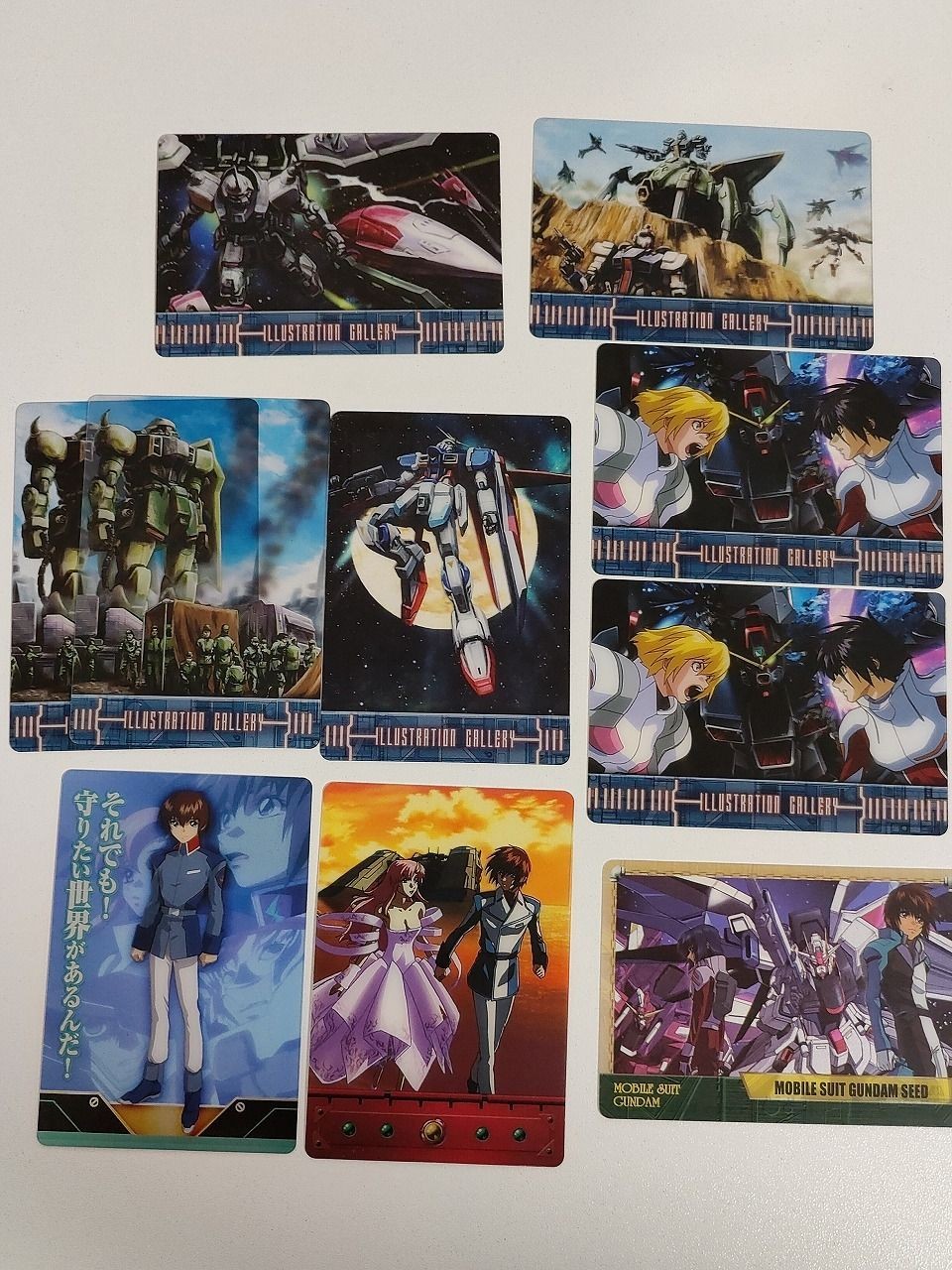 ガンダムSEED DESTINY カードダス まとめ売り キラ ラクス アスラン カガリ イラストギャラリー 名言カード 10枚セット