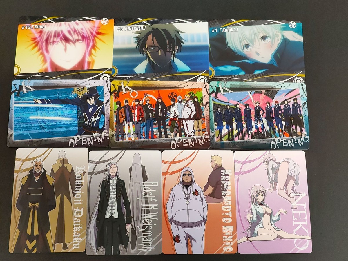 【アニメ K】K-Project カード 10枚セット OPENING クリアカード キャラクターカード 吠舞羅 セプター4 周防尊 伏見猿比古 宗像礼司 ネコ 國常路 鎌本 まとめ売り アニメグッズ