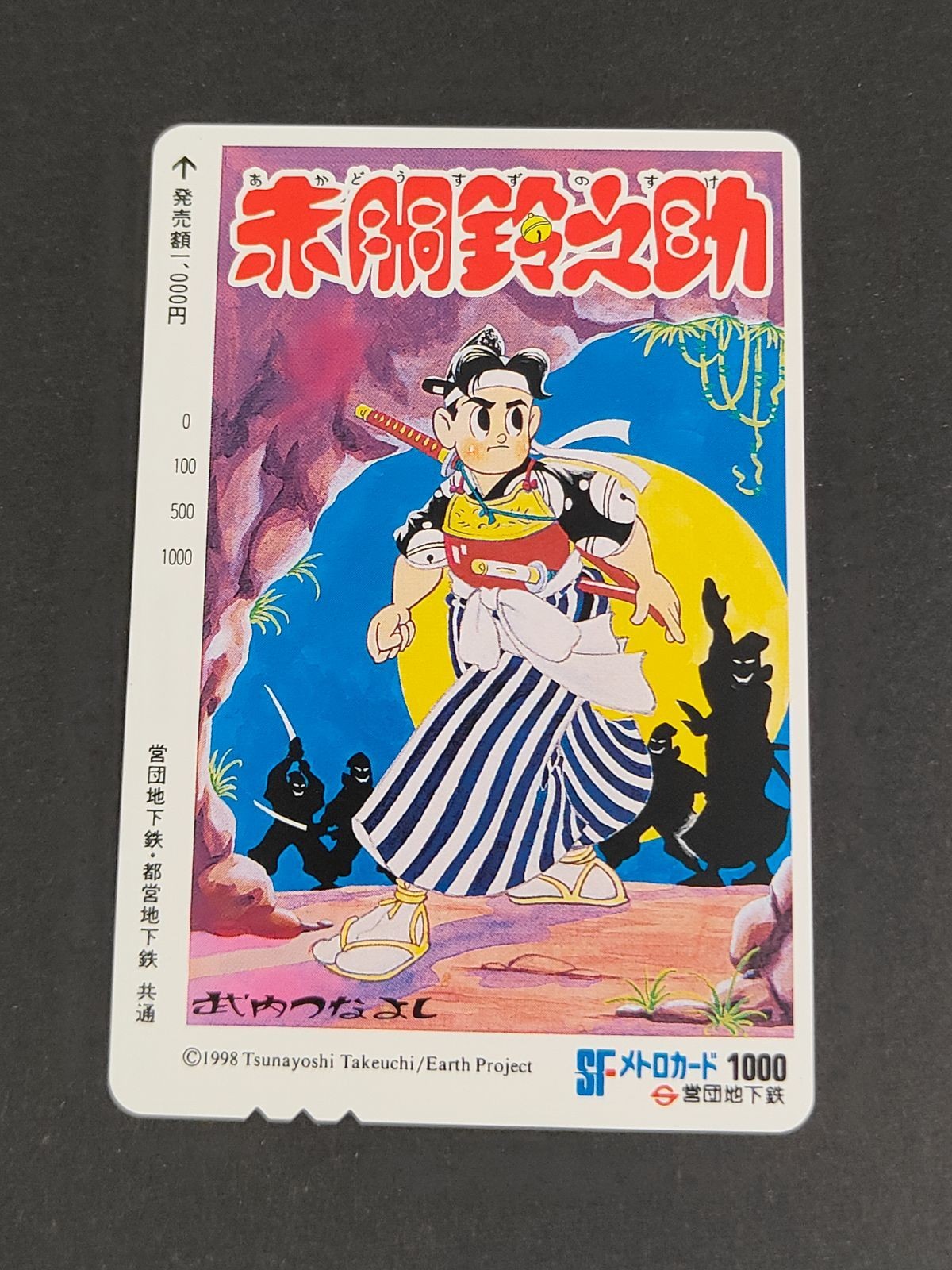【未使用】漫画『赤胴鈴之助』武内つなよし SFメトロカード パスネット 1000円券 昭和レトロ アニメ コレクション