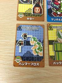 スーパーマリオブラザーズ カード まとめ スーパーマリオブラザーズ 1985 スーパーマリオワールド 1990 キラー マリオ ヨッシー ハンマーブロス パックンフラワー 4枚 不明 食玩 ウエハース サムネイル 3