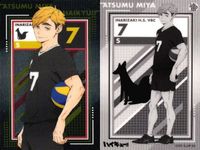 カード まとめ ハイキュー メタリック 宮侑 No.22 星海光来 No.32 菅原孝支 No.16 西谷夕 No.20 メタリックカード ウエハース サムネイル 2