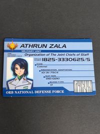 Gundam SEED DESTINY Athrun Zala Complete Card ID Card