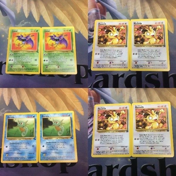 ポケモンカード 旧裏面 海外 英語版 2枚 ズバット ニャース タッツー 65 16 58 19