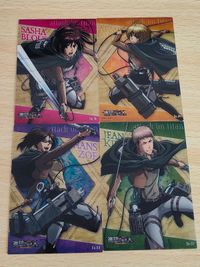 進撃の巨人 クリアカードコレクションガム No.06 サシャ・ブラウス 07 ジャン 08 ハンジ 04 アルミン