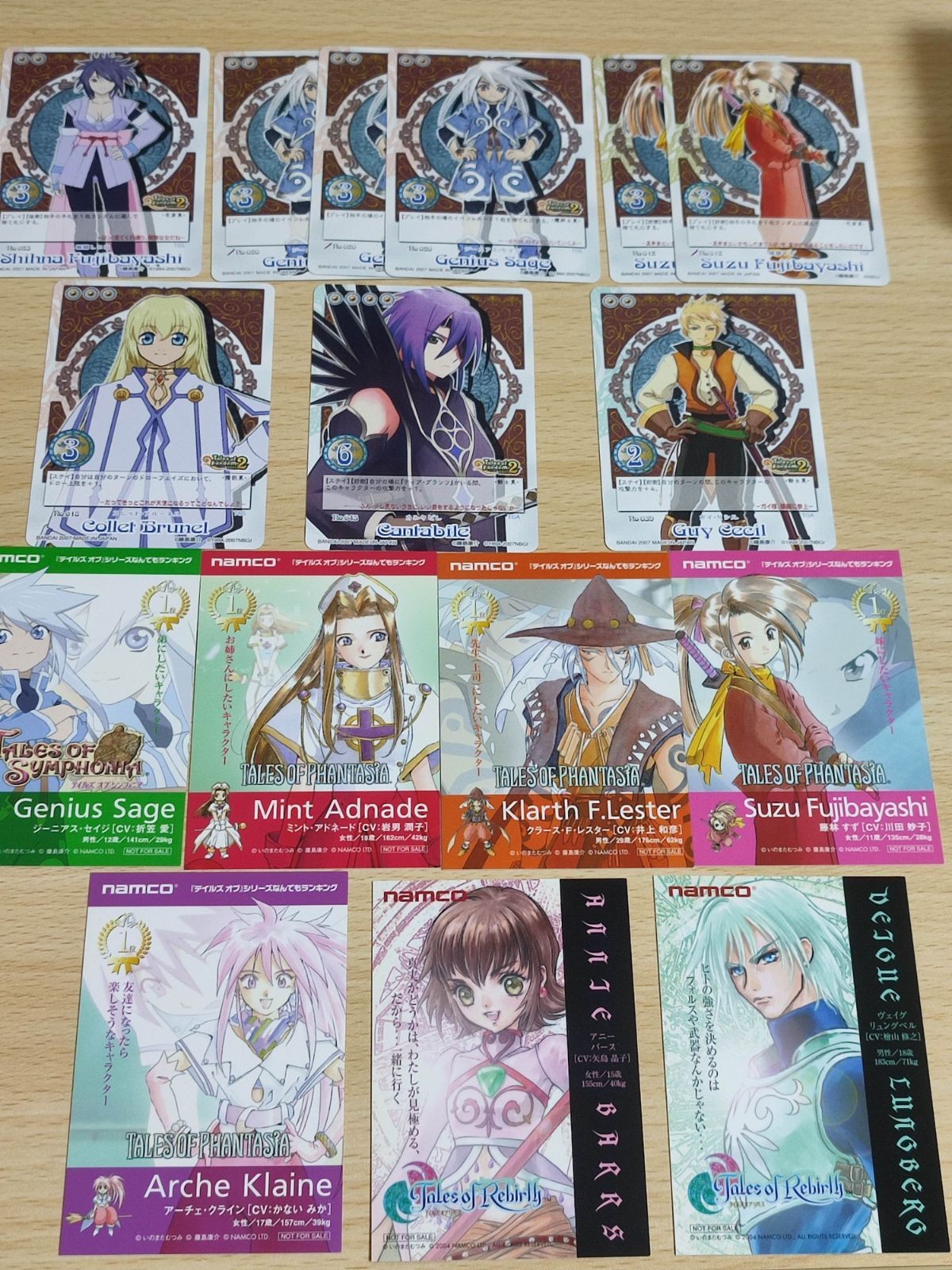 テイルズ カード まとめ ファンタジア なりきりダンジョン ミント アドネード セイジ アーチェ クライン カンタビレ コレット ガイ セシル ジーニアス セイン