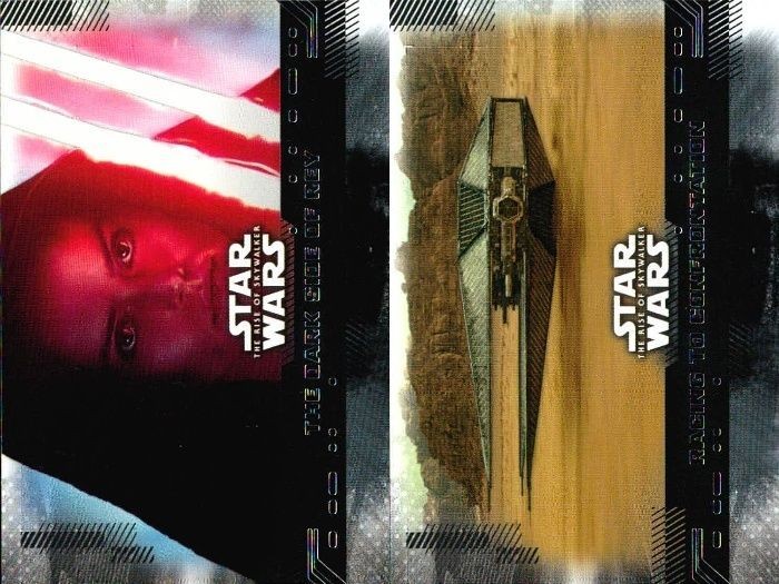 カード まとめ スターウォーズ Star Wars 76 THE DARK SIDE OF REY レイのダークサイド 75 RACING TO CONFRONTATION 対決への疾走 Topps トップス