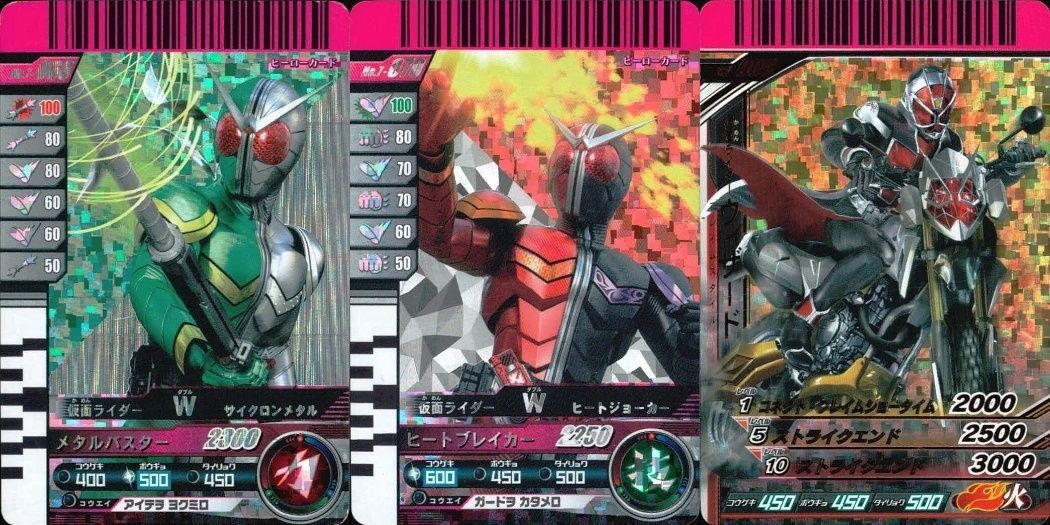 バトル ガンバライド カード まとめ 仮面ライダーW サイクロンメタル 仮面ライダーW ヒートジョーカー 仮面ライダーウィザード フレイムスタイル(バイク搭乗) SR スーパーレア ★4 キラ