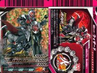 バトル ガンバライド カード まとめ 仮面ライダーW サイクロンメタル 仮面ライダーW ヒートジョーカー 仮面ライダーウィザード フレイムスタイル（バイク搭乗） SR スーパーレア ★4 キラ サムネイル 4