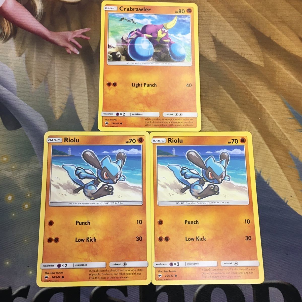 ポケモンカード 旧裏面 英語 海外版 3枚 マケンカニ リオル 43