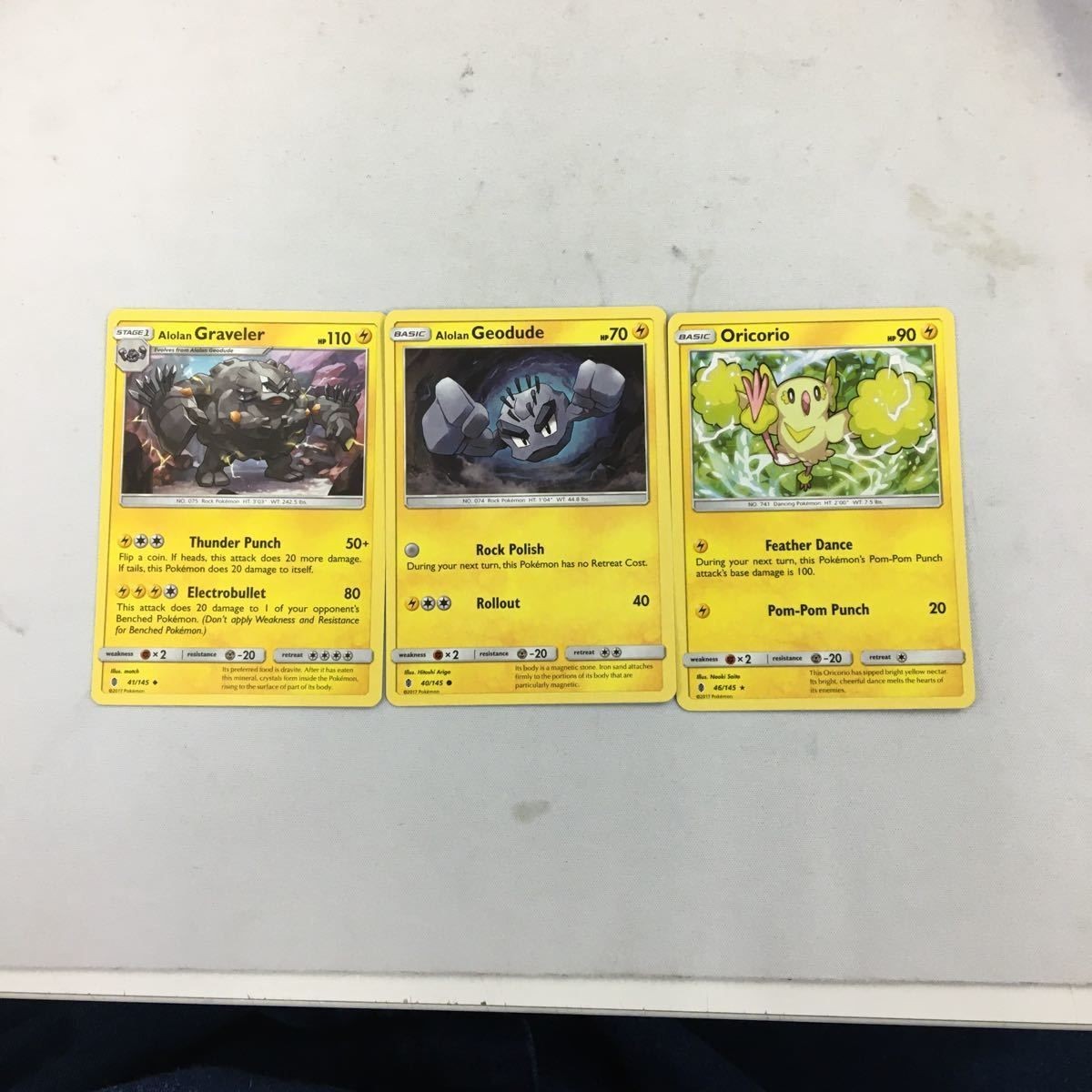 ポケモンカード 旧裏面 海外 英語版 3枚 イシツブテ オドリドリ ゴローン 40
