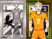 カード まとめ ハイキュー メタリック 天童覚 No.12 牛島若利 No.11 西谷夕 No.20 菅原孝支 No.16 及川徹 No.05 メタリックカード ウエハース サムネイル 2