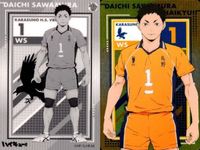 カード まとめ ハイキュー メタリック 天童覚 No.12 牛島若利 No.11 西谷夕 No.20 菅原孝支 No.16 及川徹 No.05 メタリックカード ウエハース サムネイル 3