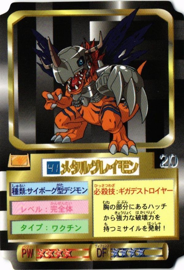 メタルグレイモン 森永 デジモンアドベンチャー デジモンカード