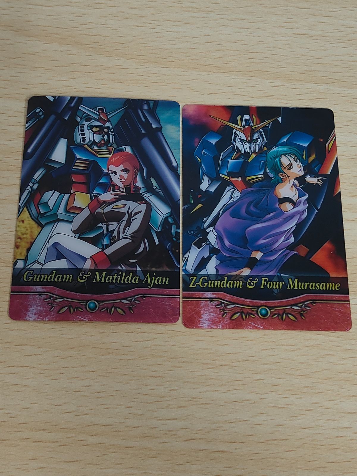 ガンダムウェハースカード、ヒロインカード:Zガンダム&フォウ・ムラサメ マチルダ まとめ ウエハース 森永