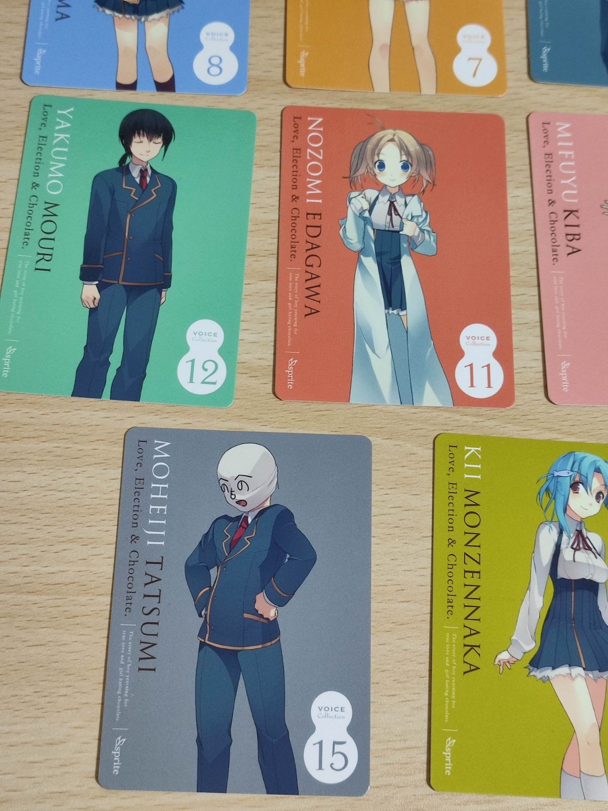 恋と選挙とチョコレート カード 全15種 まとめ 汐浜陽高 有明美絵瑠 毛利夜雲 猿江 愛 門前仲綺衣 東雲葉月 夢島 朧 枝川希美 住吉千里 大島裕樹 東雲皐月 木場美冬 青海衣更 森下未散