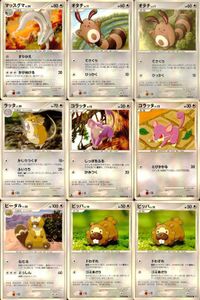 Pokemon Card Lot 9 Cards Muskrat Bidoof Japanese Vintage