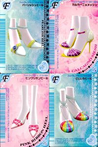 カード オシャレ魔女 ラブ and ベリー フットウェア まとめ F パーリッシュヒール カルカーニュメッシュ ピンクリボンヒール にじいろヒール 着せ替え 美少女 サムネイル 1