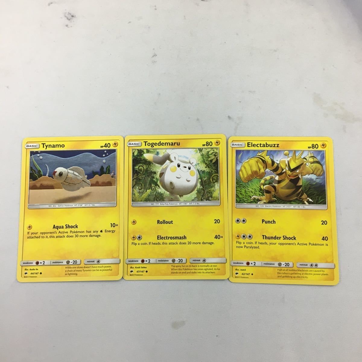 ポケモンカード 旧裏面 海外 英語版 3枚 エレブー トゲデマル シビシラス 2