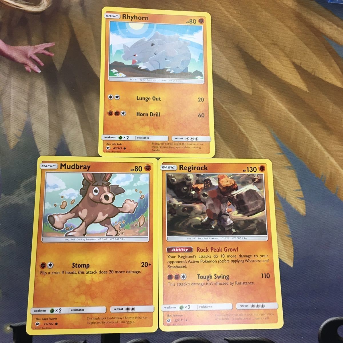 ポケモンカード 旧裏面 英語 海外版 3枚 サイホーン ドロバンコ レジロック 40