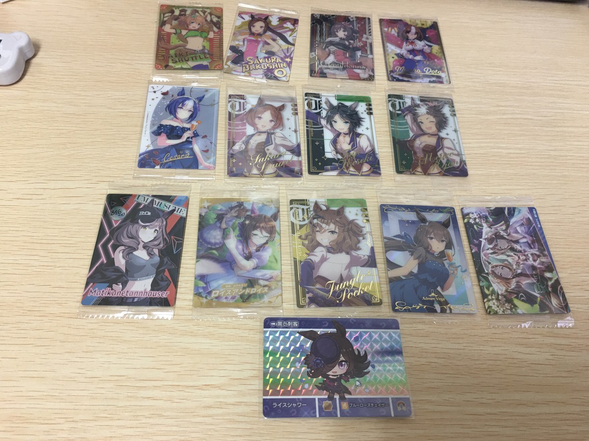 ウマ娘 プリティーダービー ウマ娘 ウエハース カード まとめ キャラクター サポート プロフィール ストーリー タイキシャトル サクラバクシンオー ジェンティルドンナ メイショウドトウ チェザリオ サクラローレル フジキセキ