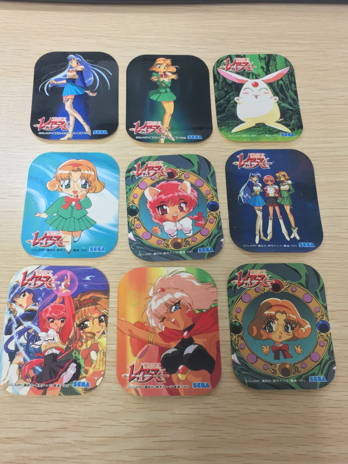魔法騎士レイアース 魔法騎士レイアース シール 当時品 非売品 まとめ カード まとめ シール 獅堂光 龍咲海 木根梓 プレセア モコナ 3人集合 3人集合 アクションシーン ザガト 木根梓 丸形フレーム 9枚 SEGA