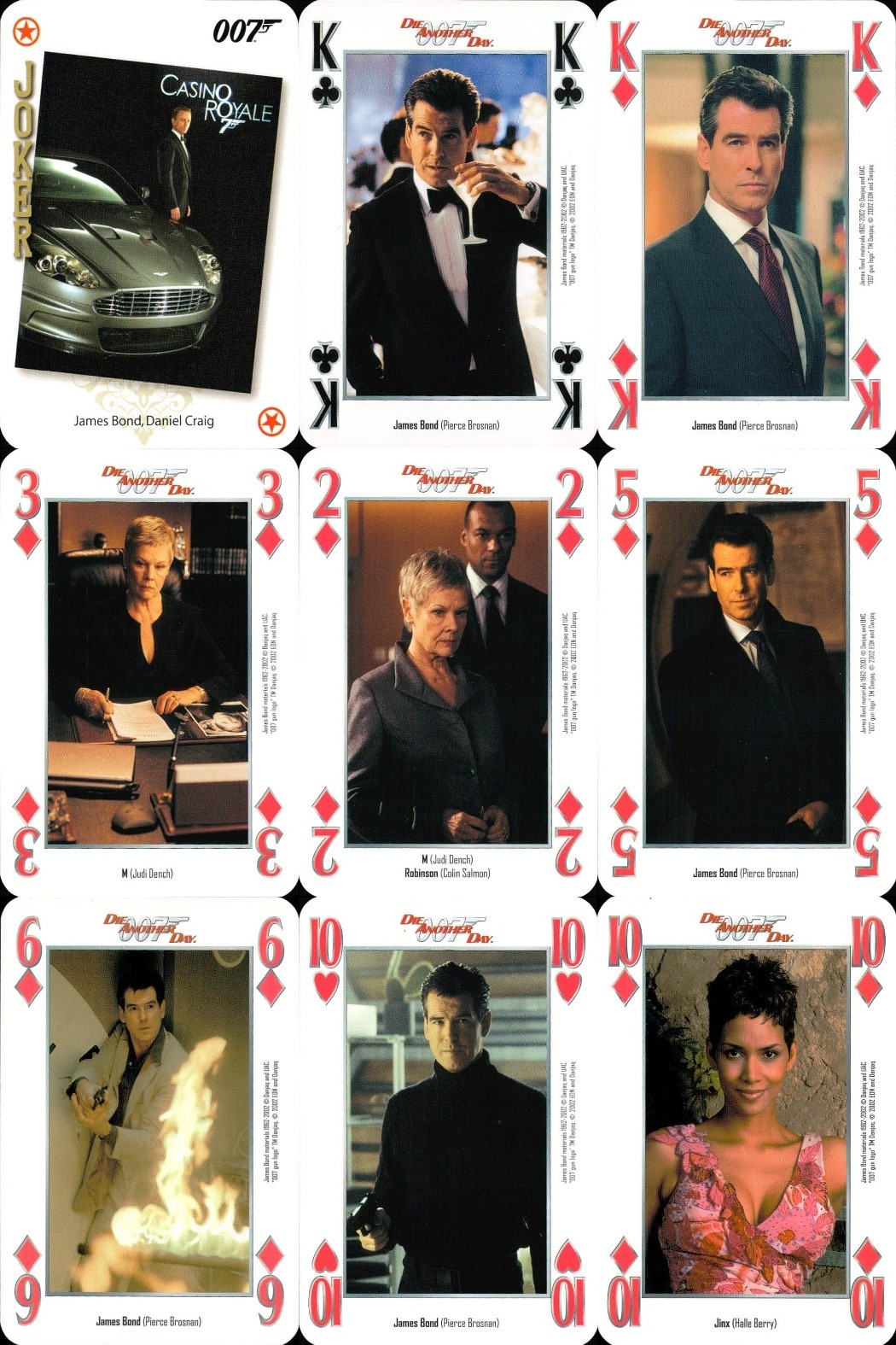 James Bond 007 007 ゼロゼロセブン ジェームズボンド カード まとめ トランプ カード まとめ Casino Royale Die Another Day M M Robinson Jinx 9枚 JOKER