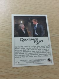 007 Quantum of Solace 007 ゼロゼロセブン カード カード M Bond at MI6 Safehouse トレカ 004 Rittenhouse Archives トレーディング サムネイル 2