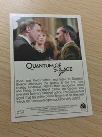007 Quantum of Solace 007 ゼロゼロセブン カード カード Bond Fields at Eco Park Charity Fundraiser トレカ 050 Rittenhouse Archives サムネイル 2