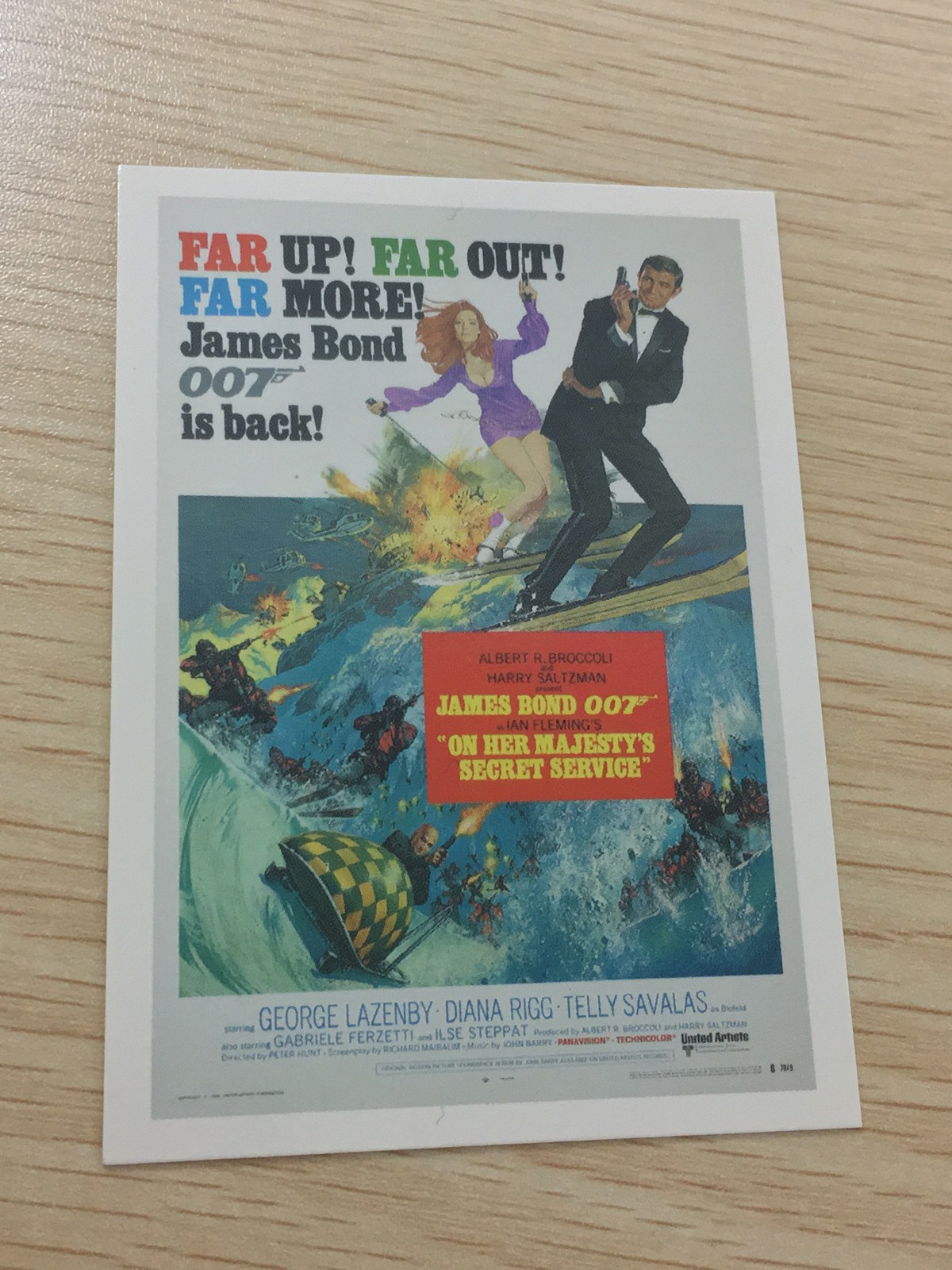 James Bond 007 007 ゼロゼロセブン カード 映画 ポスター風 カード On Her Majesty's Secret Service トレカ Rittenhouse Archives トレーディング