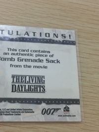 James Bond 007 The Living Daylights 007 ゼロゼロセブン カード コスチューム 当選品 カード Bomb Grenade Sack トレカ RC15 Rittenhouse Archives サムネイル 8